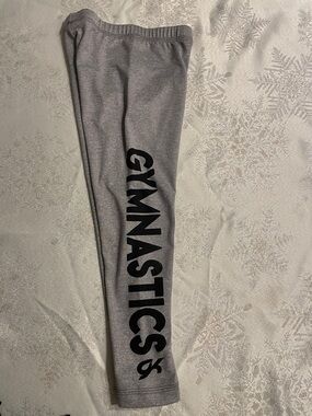 GK Gray Leggings with Black 'GYMNASTICS' Print
